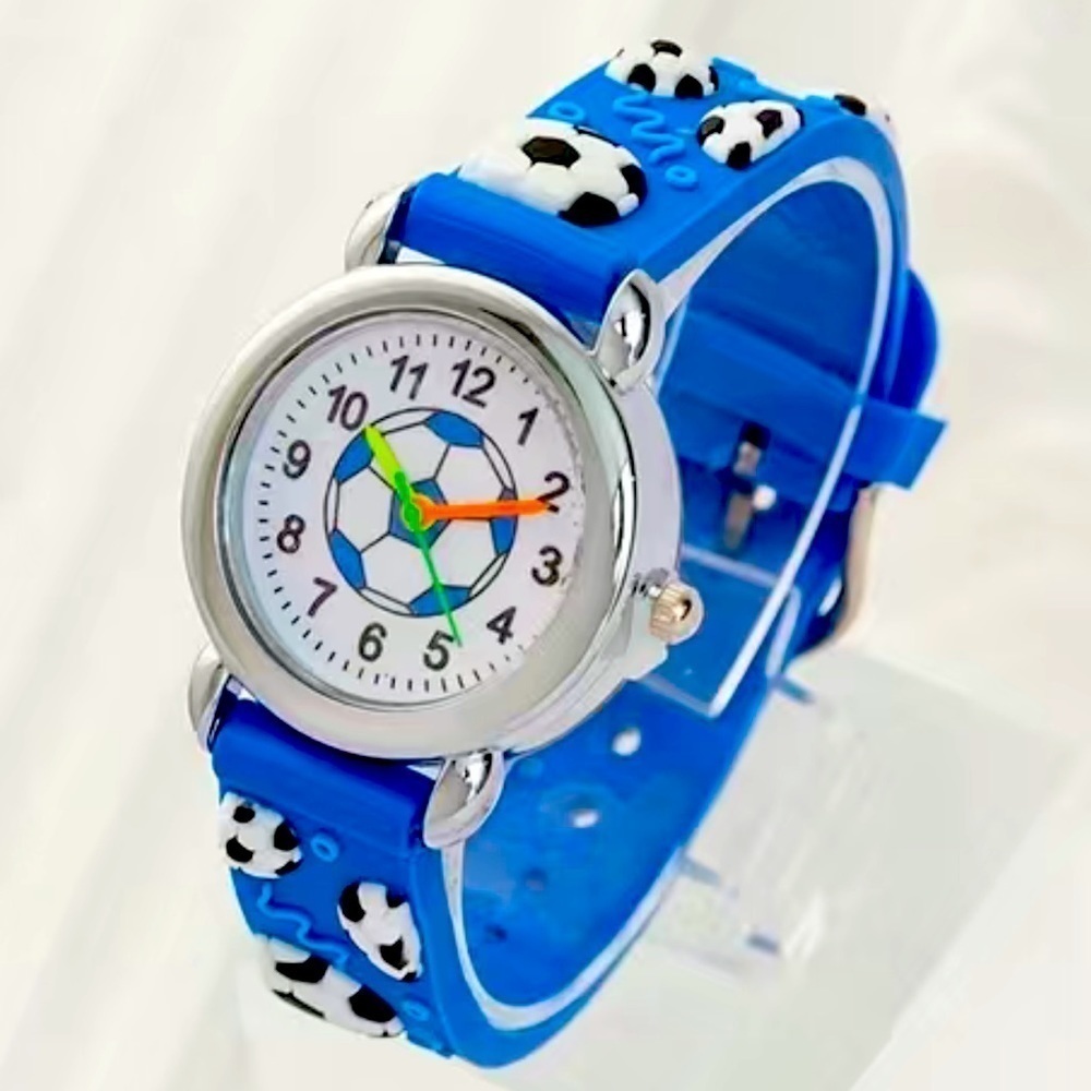 Watch Soccer Sports Kids Youth Unisex Silicone Colorful Adjustable Band Analog
